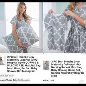 Labor and delivery gown set xl
